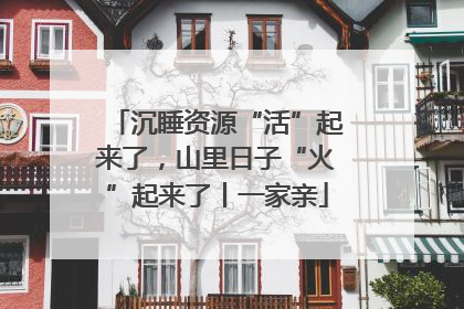 沉睡资源“活”起来了，山里日子“火”起来了丨一家亲