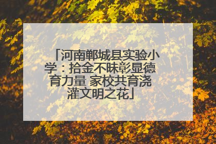 河南郸城县实验小学：拾金不昧彰显德育力量 家校共育浇灌文明之花