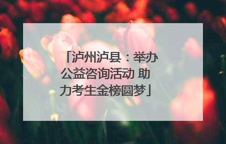 泸州泸县：举办公益咨询活动 助力考生金榜圆梦