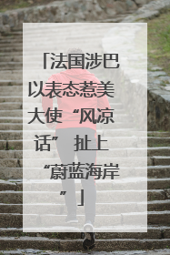 法国涉巴以表态惹美大使“风凉话” 扯上“蔚蓝海岸”