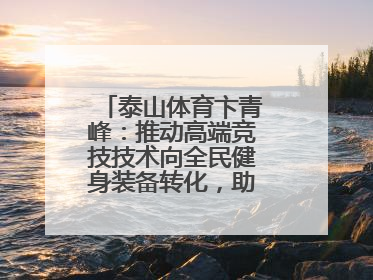 泰山体育卞青峰：推动高端竞技技术向全民健身装备转化，助力乡村振兴