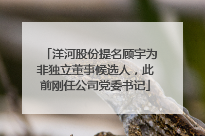 洋河股份提名顾宇为非独立董事候选人，此前刚任公司党委书记