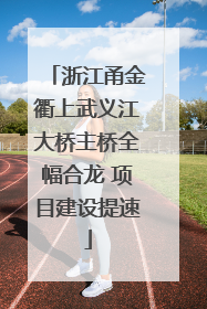 浙江甬金衢上武义江大桥主桥全幅合龙 项目建设提速