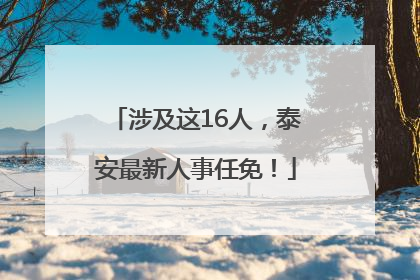涉及这16人，泰安最新人事任免！