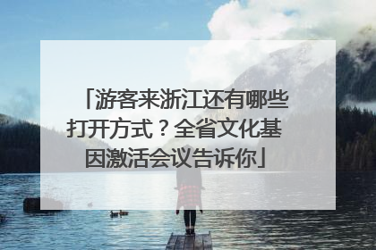 游客来浙江还有哪些打开方式？全省文化基因激活会议告诉你