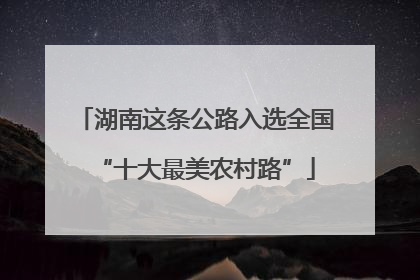 湖南这条公路入选全国“十大最美农村路”