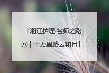 湘江护理·名师之路⑨｜十万里路云和月