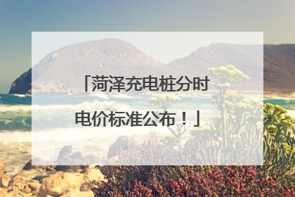 菏泽充电桩分时电价标准公布！