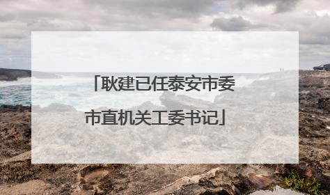 耿建已任泰安市委市直机关工委书记