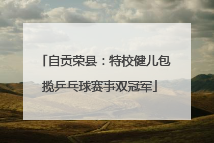 自贡荣县：特校健儿包揽乒乓球赛事双冠军