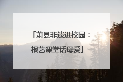 萧县非遗进校园：根艺课堂话母爱