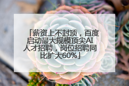 薪资上不封顶，百度启动最大规模顶尖AI人才招聘，岗位招聘同比扩大60%