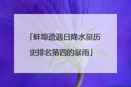 蚌埠遭遇日降水量历史排名第四的暴雨
