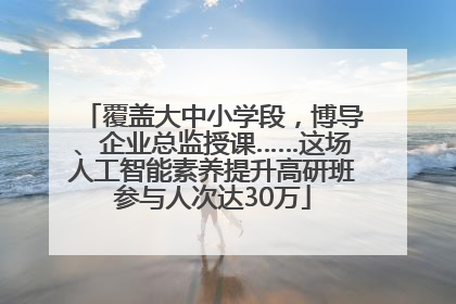 覆盖大中小学段，博导、企业总监授课……这场人工智能素养提升高研班参与人次达30万
