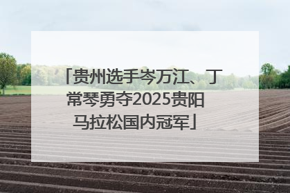 贵州选手岑万江、丁常琴勇夺2025贵阳马拉松国内冠军