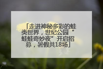 走进神秘多彩的蛙类世界，世纪公园“蛙蛙奇妙夜”开启招募，暑假共18场