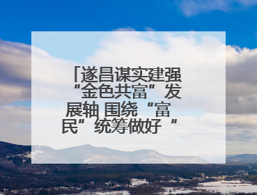 遂昌谋实建强“金色共富”发展轴 围绕“富民”统筹做好“三篇文章”