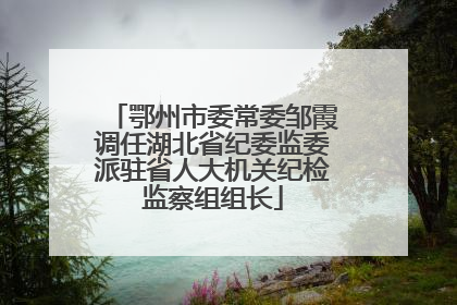 鄂州市委常委邹霞调任湖北省纪委监委派驻省人大机关纪检监察组组长