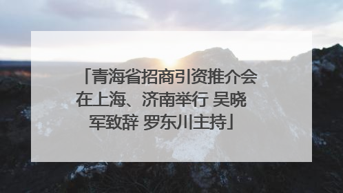 青海省招商引资推介会在上海、济南举行 吴晓军致辞 罗东川主持
