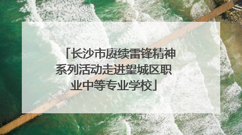 长沙市赓续雷锋精神系列活动走进望城区职业中等专业学校