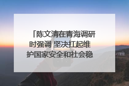 陈文清在青海调研时强调 坚决扛起维护国家安全和社会稳定职责使命 为谱写中国式现代化青海篇章贡献政法力量