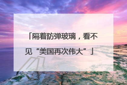 隔着防弹玻璃，看不见“美国再次伟大”