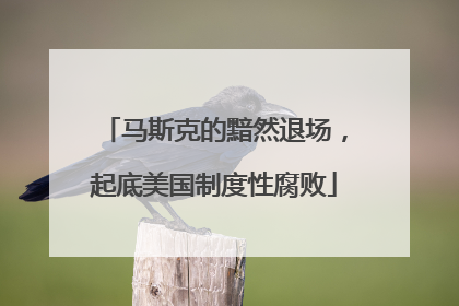 马斯克的黯然退场，起底美国制度性腐败