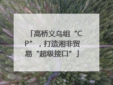 高桥义乌组“CP”，打造湘非贸易“超级接口”