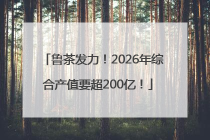 鲁茶发力！2026年综合产值要超200亿！