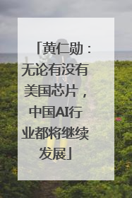 黄仁勋：无论有没有美国芯片，中国AI行业都将继续发展