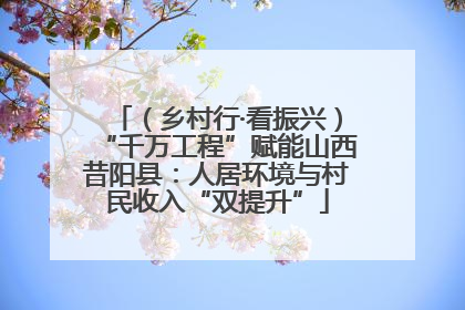（乡村行·看振兴）“千万工程”赋能山西昔阳县：人居环境与村民收入“双提升”