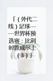 （外代二线）足球——世界杯预选赛：比利时胜威尔士（3）