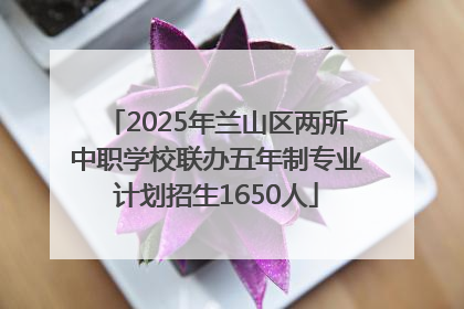2025年兰山区两所中职学校联办五年制专业计划招生1650人