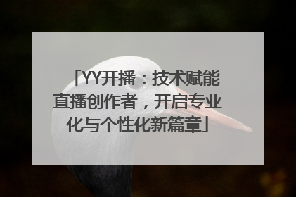 YY开播：技术赋能直播创作者，开启专业化与个性化新篇章